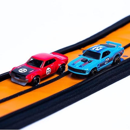 Hot Wheels Tara Toy: ZipBin Wheelie Track Pack - Unzips Into A Racetrack Mat, Holds 100 Toy Cars, Storage & Play, Circle Tire Design, Kids Ages 3+