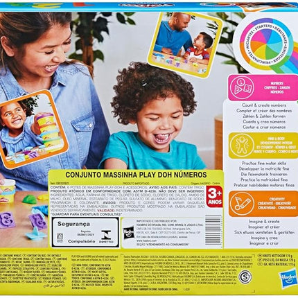 Hasbro Play-Doh Fundamentals - 10 Numbers plus Multiple Shape Stamper Tools plus 6 Colors of Play-Doh