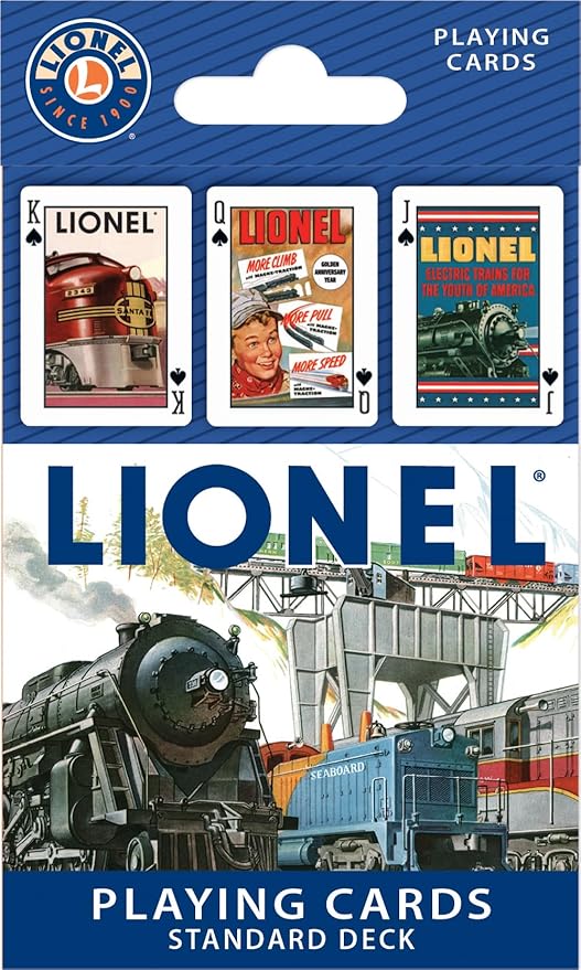 Masterpieces Lionel Playing Cards Deck - Trains Themed Standard 54 Card Deck, Unique Lionel Trains Face Cards & Jokers, Retro Style, for Families & Adults