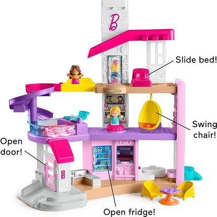 Fisher-Price Little People Toddler Toy Barbie DreamHouse Playset with Music Lights & Figures for Pretend Play Kids Ages 18+ Months