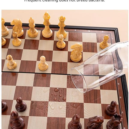 Chess Sets Magnetic Board Games - 9.5 Inches Travel Chess Set for Teenager & Adults, Wooden-Style Folding Portable Chess Gifts Classic 2-Player Strategy Family Game for Beginner and Professional