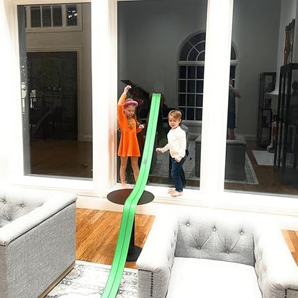 FlexTrack 5000 Flexible Race Car Track for Kids Toy with Suction Cups Compatible with Hot Wheels and Diecast 1/64th Cars and More 15 Feet Long Rolls Up Portable Racetrack (Electric Green)