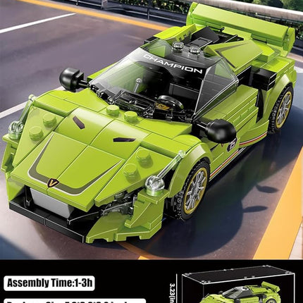 TGL TYCOLE Super Sports Car Building Block Set with Display Case,Speed Race Car Building Kits Construction Toy,Collectible Car Model,Christmas Birthday Gift for Adults and Kids 6 and up(323pcs)