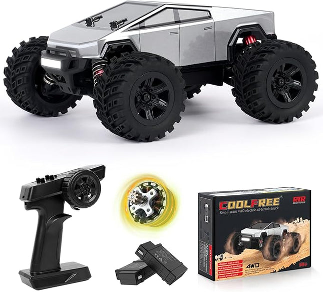 1/20 Scale Brushless RC Cars for Adults,Fast Hobby RC Truck 4x4 Off-Road,Electric 4WD 45+Kph RC Buggy,Remote Control Car, Monster Truck,All Terrain RTR Vehicle,2 Lipo Batteries,JT20W