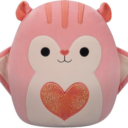 Squishmallows Original 14-Inch Gabourey Peach Flying Squirrel with Sequin Heart - Official Jazwares Large Plush