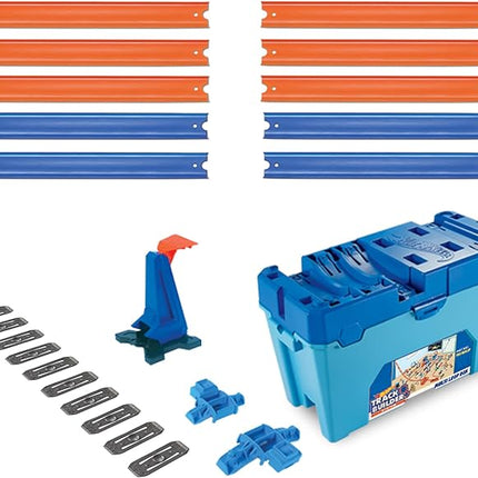 Hot Wheels Toy Car Track Set, Track Builder Multi Loop Box Playset & 1:64 Scale Vehicle, 10 feet of Track Components in Storage Box