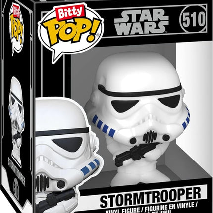 Funko Bitty POP! Star Wars - Darth Vader, 4-Pack - Darth Vader, TIE Fighter Pilot, Stormtrooper and A Surprise Mystery Mini Figure - 0.9 Inch (2.2 Cm) Collectable - Stackable Display Shelf Included