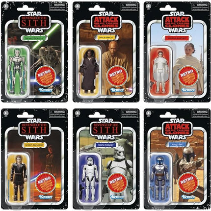 Star Wars The Retro Collection - Attack of the Clones Revenge of the Sith Collectible Figure Multipack