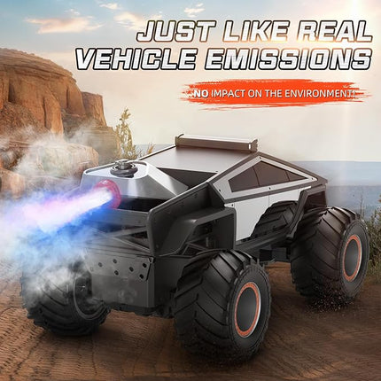 1:12 RC Car Remote Control Monster Truck with Lights & Spray Function Christmas Birthday Gift for 6 7 8+ Year Old Boys Girls