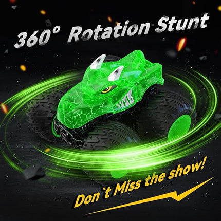 Remote Control Car, 2.4GHz Monster Trucks Toys with Light Spray, Birthday Gift for Kids 3 4 5 6 7 8, All Terrain RC Cars, Toddler Toys for Boys Girls 3+ Year Old
