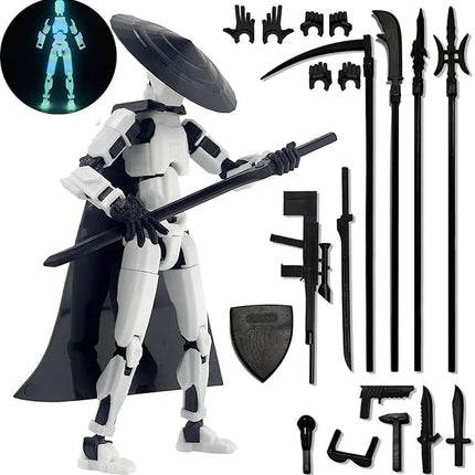Already Assembled T13 Action Figure Accessories,Dummy 13 T13 Multi-Jointed Movable 3D Printed Toys (Luminous)
