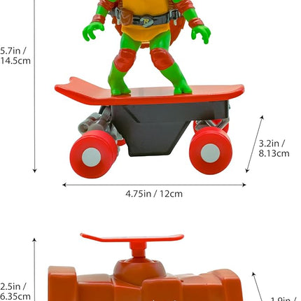 Teenage Mutant Ninja Turtles Toy, Raphael Half Pipe RC Skate Vehicle with Tricks, 2.4 GHz Remote Control TMNT Ninja Turtle Toy, Mutant Mayhem, Ages 5+