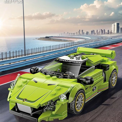 TGL TYCOLE Super Sports Car Building Block Set with Display Case,Speed Race Car Building Kits Construction Toy,Collectible Car Model,Christmas Birthday Gift for Adults and Kids 6 and up(323pcs)