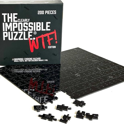 The Clearly Impossible Puzzle ® 100, 200, 500, 1000 Pieces Hard Puzzle for Adults Cool Funny Difficult Puzzles Clear Hardest - (200 Piece WTF Edition)