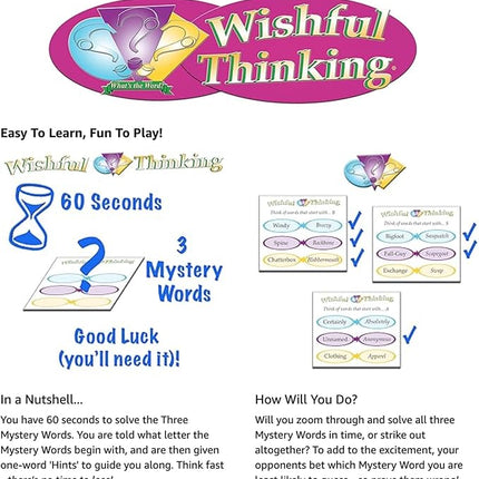 Wishful Thinking - Players Think Fast to Solve The Mystery Words in Time - Great for All Ages at Adult and Family Game Night
