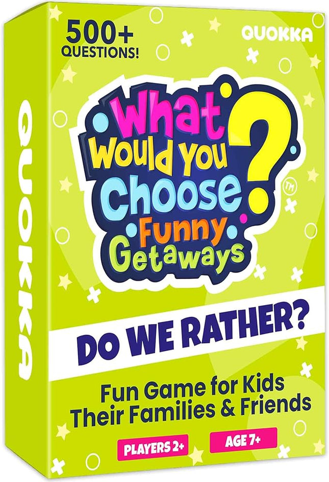 QUOKKA Card Game for Teens, Kids, Adults – 500+ Hilarious Travel & Vacation Scenarios | Funny Getaways What Would You Choose Challenge | Family Nights & Party Game for Friends, Road Trips & Sleepovers