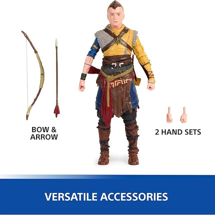 PlayStation God of War Ragnarok, 6” Atreus Action Figure with 4 Accessories, The Shapes Collection, for PS5 Fans & Collectors Ages 17+