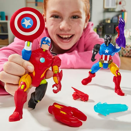 Avengers Marvel MixMashers Captain America Custom Mix-and-Match Action Figure & Accessories, 5-Inch-Scale Super Hero Toys for Kids Ages 4+