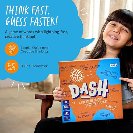 Fletter Dash, A Fun Fill-in-The-Blanks Strategic Word Card Game for All Ages | Fun and Strategic Word Game | Test Vocabulary and Concentration | A Gift for Ages 7, 8, 9, & 10 Years (3-6 Players)