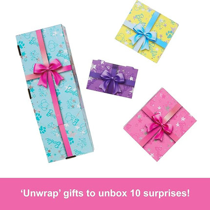 Barbie Party Unboxed Doll & Accessories, Pet Birthday Series Party Stars Set with 10 Surprises Including Color Change & Cake-Decorating Activity