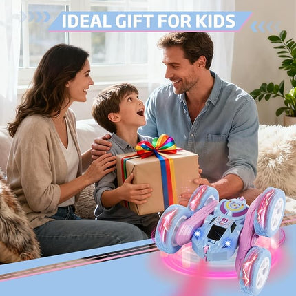 Remote Control Car, RC Cars Toys for Kids Ages 6-12, 2.4GHz RC Stunt Truck with 360° Double-Sided Flips, 4WD Off-Road Racing, Christmas Birthday Gifts for 3 4 5 6 7 5-7 6-8 8-10 Year Old Boys Girls