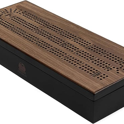 Spin Master Games Legacy Deluxe Cribbage Classic Game with Lined Wooden Case and Colored Metal Movers, Family Game for 2 to 4 Players Ages 8 and up