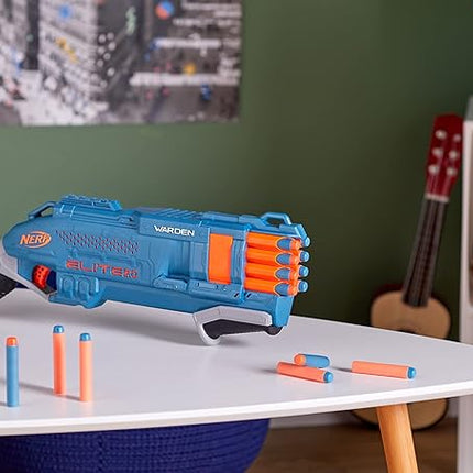 Nerf Elite 2.0 Warden DB-8 Blaster, 16 Official Nerf Darts, Blast 2 Darts at Once, Tactical Rail, Slam Fire