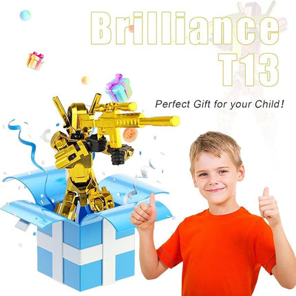 Assembly Completed T13 3D Printed Action Figures,Dummy 13 Robot 13 Movable N13 Action Figure, Lucky 13 Gift for Collectors Desktop Decorations for Game Lovers Toy(Metallic Color)