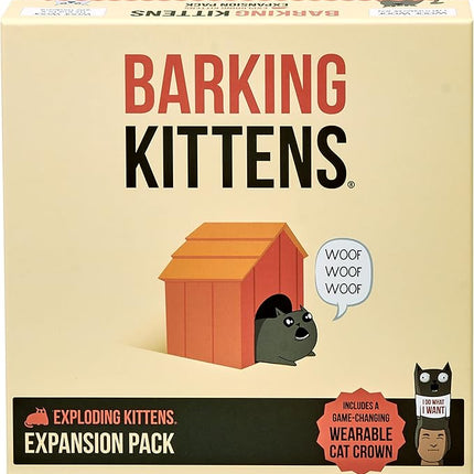 Barking Kittens Expansion Set - A Russian Roulette Card Game for Adults, Teens & Kids, Easy Family-Friendly Party Games - 20 Card Add-on