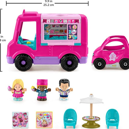 Fisher-Price Little People Barbie Toddler Toy Cupcake Truck Musical Playset with 9 Pieces for Pretend Play Kids Ages 18+ Months (Amazon Exclusive)