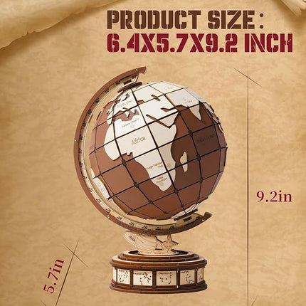 ROBOTIME 3D Wooden Puzzle for Adults Global Wonders DIY Model Kit to Build Wooden Craft Kits for Teens Educational Brain Teaser Assembly Toy Unique Gift