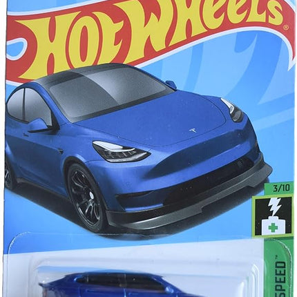 Mattel Hot Wheels Tesla Model Y, HW Green Speed 3/10 [Blue] 15/250