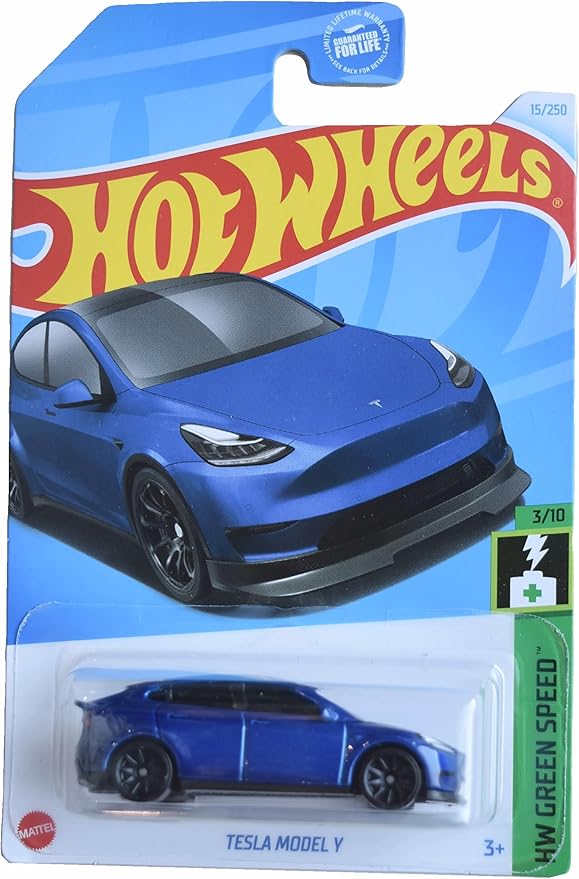 Mattel Hot Wheels Tesla Model Y, HW Green Speed 3/10 [Blue] 15/250