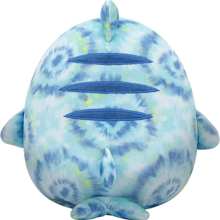 Squishmallows Original 8-Inch Luther Blue Tie-Dye Tiger Shark - Official Jazwares Plush