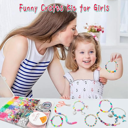 leitait Girls Toys Bracelet Making Kit -3400pcs Charm Jewelry Making Kit Supplies,Unicorn/Mermaid Crafts Birthday Christmas Gifts for Girls Ages 5 6 7 8 9 10 11 12 Years Old