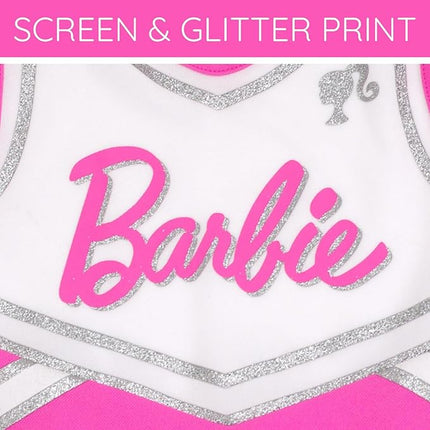 Barbie Girls Cheerleader Dress and Bow Outfit Set Toddler to Big Kid Sizes (2T - 14-16)