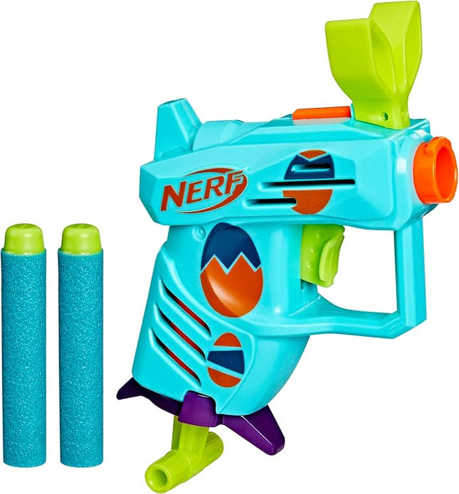 Nerf Elite 2.0 Easter Egg Hunt Blaster, 2 Nerf Elite Darts, Pull to Prime, Spring Toy Foam Blaster for 8 Year Old Boys & Girls