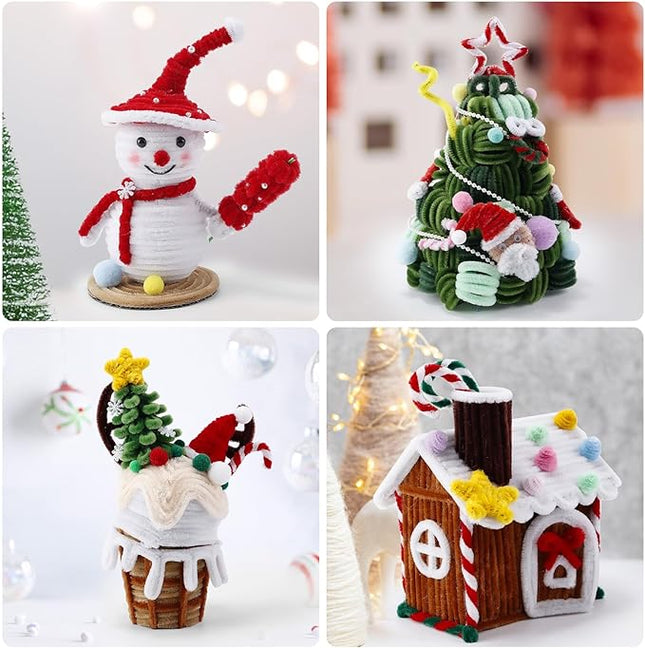 Caydo 400 Pieces White Pipe Cleaners Chenille Stems for DIY Art Craft Party Valentine's Day Decorations, 6mm x 12inch