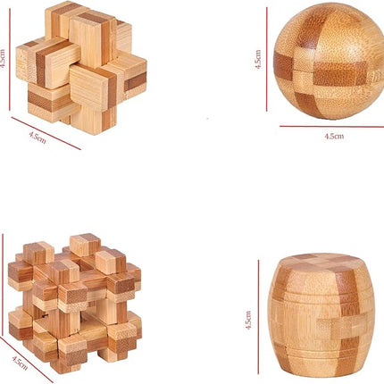 Brain Teaser Puzzle 20Pcs Unlock Interlock Game IQ Test Wooden Toy 3D Unlock Interlock Puzzle Magic Ball Brain Teaser Toy Puzzles for Adults