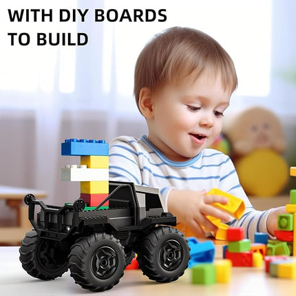 ACAMMZAR Amphibious Remote Control Car for Kids, 1:16 RC Trucks 4WD Offroad All Terrain,DIY Pick-up Toys Waterproof Monster Truck,60Mins+ Play Time,with Light, Stunt, 360° Spin,RC Cars for Boys Adults