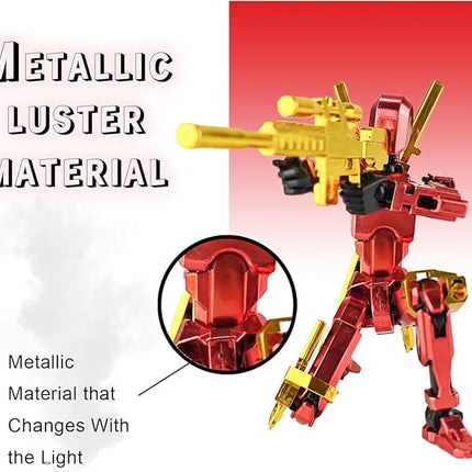 Assembly Completed T13 3D Printed Action Figures,Robot 13 Movable N13 Action Figure,Gift for Collectors Desktop Decorations for Game Lovers Toy (A-Metallic Green) (Black Red)