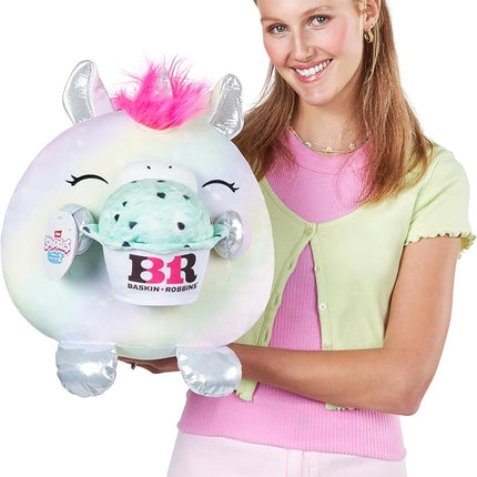 Snackles Series 2 14-inch by ZURU Cuddly Squishy Comfort 14-inch Plush with Licensed Snack Brand Accessory (Unicorn&Baskin-Robbins