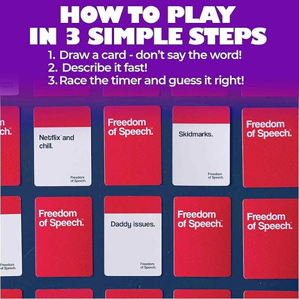 QUOKKA Freedom of Speech Card Board Game - Adult Edition - Fast-Paced | Guess The Word | Easy to Play - Party Game for Game Night