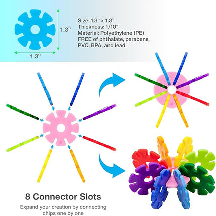 PicassoTiles Building Chip Interlocking Disc Construction Blocks in Light Blue Color STEM Learning Early Education Toy Engineering Playset Child Brain Development for Toddlers Child Kids Age 3+ PTF108