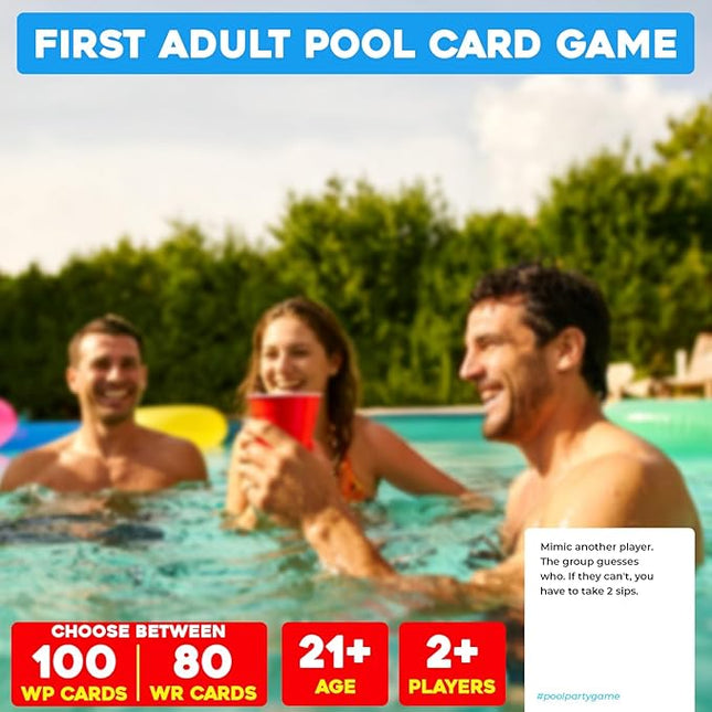 Pool Party Drinking Card Game | Hilarious Pool Drinking Game with 80 Cards | Perfect for Pool Days, Vacation, Game Night, 21st Birthday, or Bachelorette | New Drinking Game for Pool