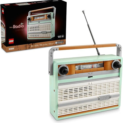 LEGO Icons Retro Radio Building Set for Adults - Home Decor for Bedroom or Desk for Vintage Aesthetic with Sound Effects & Smart Phone Integration - Birthday Gifts for Men & Women - 10334