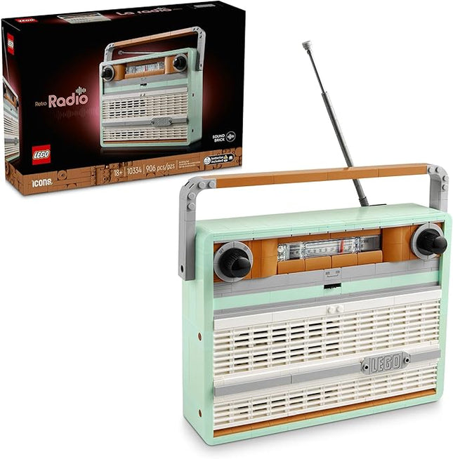 LEGO Icons Retro Radio Building Set for Adults - Home Decor for Bedroom or Desk for Vintage Aesthetic with Sound Effects & Smart Phone Integration - Birthday Gifts for Men & Women - 10334