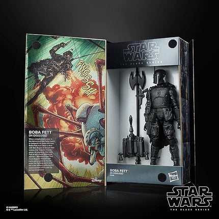 Star Wars The Black Series Boba Fett (in Disguise) SDCC Exclusive 6-Inch-Scale War of The Bounty Hunters Comic Set F5536 Multicolored Collectible by Hasbro Ages 4 and Up, Black,multicolored