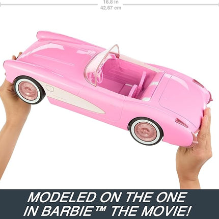 Barbie Hot Wheels RC Corvette from The Movie, Full-Function Remote-Control Toy Car Holds 2 Dolls