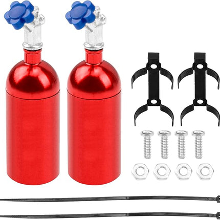 2Pack Vgoohobby Simulation Nitrogen Bottle Decoration Part Accessory Compatible with Traxxas TRX4 Axial SCX10 RC4WD Tamiya CC01 D90 90046 1/10 RC Crawler (Red)